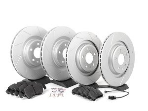 ES#2597371 - 8K0301MSLGMTKT1 - Performance Front & Rear Brake Service Kit - (NO LONGER AVAILABLE) - Featuring ECS GEOMET Slotted rotors and Hawk HPS pads - Assembled By ECS - 