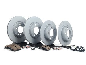 ES#2770401 - 34119804829KT11 - Front & Rear Brake Service Kit - Featuring Zimmerman rotors and ECS DD23 Daily Driver ceramic pads - Assembled By ECS - MINI
