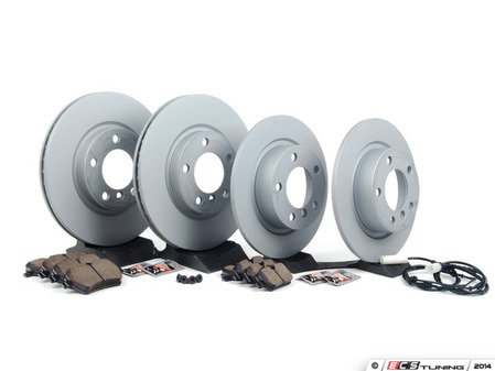 ES#2770401 - 34119804829KT11 - Front & Rear Brake Service Kit - Featuring Zimmerman rotors and ECS DD23 Daily Driver ceramic pads - Assembled By ECS - MINI