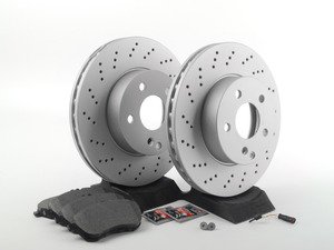 ES#2762506 - 0054201220KT2 - Front Brake Service Kit  - Featuring Meyle Rotors And Pads - Assembled By ECS - Mercedes Benz