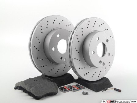 ES#2762506 - 0054201220KT2 - Front Brake Service Kit  - Featuring Meyle Rotors And Pads - Assembled By ECS - Mercedes Benz