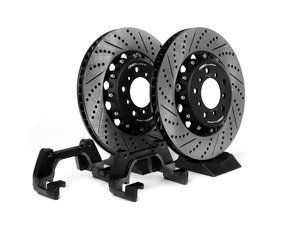 ES#2804307 - 001121ECS03KT - Front CSL Big Brake Kit (345x28) - Upgrade to ECS 2-piece E46 M3 CSL rotors for increased brake torque and thermal capacity. Reuse your existing calipers, pads, lines, and hardware. - ECS - BMW