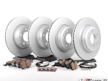 ES#2771981 - 34116854999KT6 - Front and rear Brake Service Kit - Featuring ECS V5 coated rotors and ECS DD23 "Daily Driver" ceramic brake pads. - Assembled By ECS - BMW