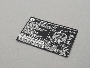 ES#185057 - 71227524558 - Emissions Label - Located under the hood - Genuine BMW - BMW