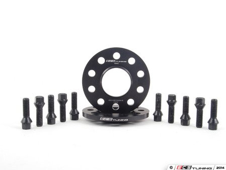 ES#2748283 - 002411ECS02AKT1 - Wheel Spacer & Bolt Kit - 10mm With Black Conical Seat Bolts - Complete kit for two wheels, comes with everything you need to install spacers on your aftermarket wheels - ECS - Audi