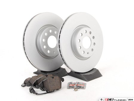 ES#2593916 - 1K0615301AAKT5 - Front Brake Service Kit - Featuring ECS V5 rotors and ECS DD23 ceramic brake pads. - Assembled By ECS - Audi