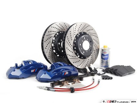 ES#2804295 - 004038ECS01KT - Front 6-Piston Big Brake Kit (382x36mm) - Upgrade to blue 6-piston F10 M5 calipers, ECS 2-piece rotors, and stainless steel brake lines. Includes fluid and all hardware. - ECS - BMW