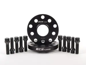 ECS Wheel Spacer & Bolt Kit - 17.5mm With Black Conical Seat Bolts