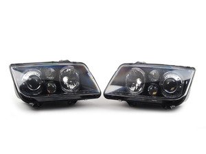 ES#9587 - FKFS4013 - Angel Eye Projector Headlight Set - Black - (NO LONGER AVAILABLE) - With fog lights, with clear turn signals - FK - 