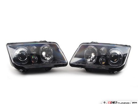 ES#9587 - FKFS4013 - Angel Eye Projector Headlight Set - Black - (NO LONGER AVAILABLE) - With fog lights, with clear turn signals - FK - 