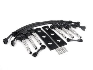 ES#2730647 - 002686ECSKT2 -  2.0T Coil Pack Conversion Kit - Anodized Black Plates With Black Coil Packs - Unload your ICM's and update your 2.7T ignition system! - ECS - Audi