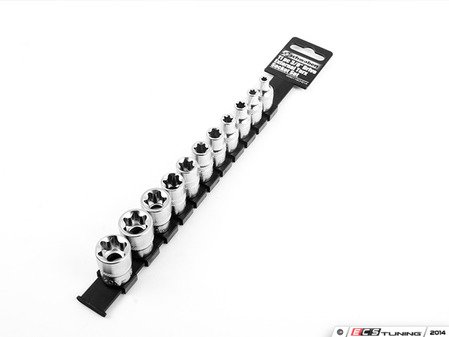 ES#2777804 - 008011SCH01A - 11 Pc. 3/8" Drive External Torx Socket Set - Complete 11 piece set of External Torx Sockets. These are becoming very popular in many places, such as seat rails, chassis, suspension and more. - Schwaben - Audi BMW Volkswagen Mercedes Benz MINI Porsche