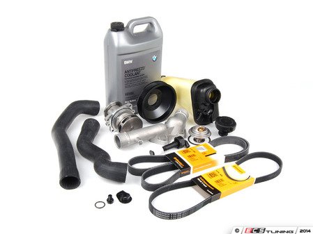 ES#2635524 - 11517527910KT7 - ECS Cooling Maintenance Kit - Level 2 - Stop your cooling problems before they start - featuring a GEBA water pump with a metal impeller, water pump pulley and accessory belts - Assembled By ECS - BMW