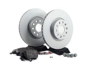 ES#2762647 - 1K0698301AAKT3 - Front Brake Service Kit (312x25) - Featuring Meyle rotors and ECS DD23 Daily Driver ceramic pads - Assembled By ECS - Volkswagen