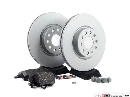 ES#2996276 - 1K0698301AAKT7 - Front Brake Service Kit (312x25) - Featuring Meyle rotors and ECS DD23 ceramic brake pads. - Assembled By ECS - Volkswagen