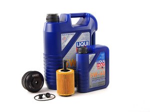 ES#2804760 - 004673ECS01KT -  Oil Service Kit - With Magnetic Drain Plug & Black Aluminum Oil Filter Housing - Featuring black billet aluminum filter housing! Includes Hengst oil filter and Liqui Moly 5w-40 oil - Assembled By ECS - Volkswagen