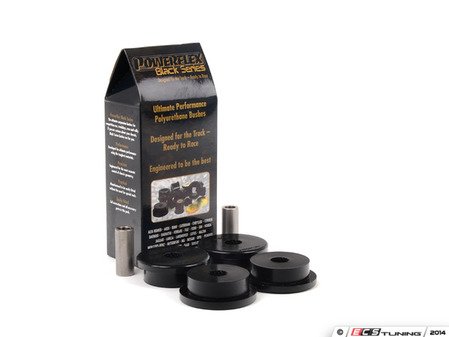 ES#2650952 - PFR5-3608BX2 - Race Polyurethane Rear Trailing Arm Bushing Set - Helps maintain proper suspension geometry for improved handling and less rear steer feeling. Bushing located in the forward position of the rear trailing arm. - Powerflex Black Series - BMW