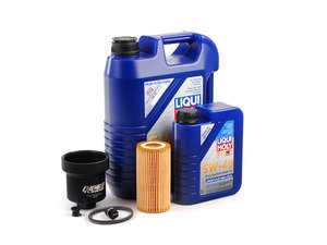 ES#2784975 - MK525OILKT2 - Oil Service Kit - With Magnetic Drain Plug & Black Aluminum Oil Filter Housing - Includes Liqui Moly oil, Hengst filter, magnetic drain plug, and black aluminum filter housing - Assembled By ECS - Volkswagen