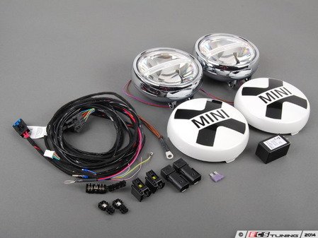 ES#2798637 - 63122288981 - LED Driving Lights Retrofit Kit - Chrome - Add rally lights to your MINI grille - Genuine MINI - MINI