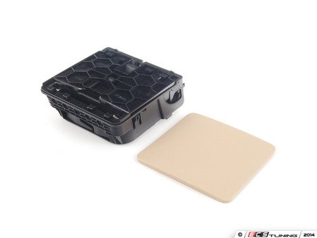 ES#6918 - 1K0898021 - Rear Cup Holder Kit-Beige - Replaces rear coin tray with a double OEM cup holder - Genuine Volkswagen Audi - Volkswagen