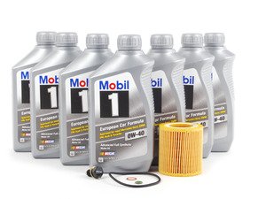 ES#2804124 - 11427566327KT2 - Mobil 1 Oil Change Kit / Inspection I - Includes seven quarts of Mobil 1 0w-40 synthetic engine oil, Mann oil filter and ECS magnetic drain plug for superior engine protection - Assembled By ECS - BMW