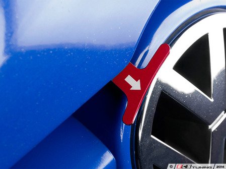ES#2748841 - 4200ECS01A-03 - Billet Aluminum Hood Pull Release Rod - Red Anodized - Billet aluminum hood release replacement for plastic OEM hood pull - ECS - Volkswagen