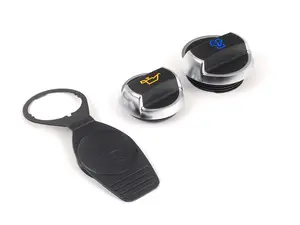 Porsche Caps & Black Washer Fluid Reservoir Cap Set