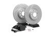 ES#2593923 - 1K0301AAXSKT - Performance Front Brake Service Kit - (NO LONGER AVAILABLE) - Featuring ECS GEOMET Drilled & Slotted rotors and Hawk HPS pads - Assembled By ECS - 