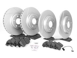 ES#2594109 - 8K0615301ASLTKT - Performance Front & Rear Brake Service Kit - (NO LONGER AVAILABLE) - Featuring ECS GEOMET Slotted rotors and Hawk HPS pads - Assembled By ECS - 
