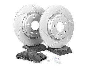 ES#2594117 - 8K0615601BSLTKT - Performance Rear Brake Service Kit - (NO LONGER AVAILABLE) - Featuring ECS GEOMET Slotted rotors and Hawk HPS pads - Assembled By ECS - 