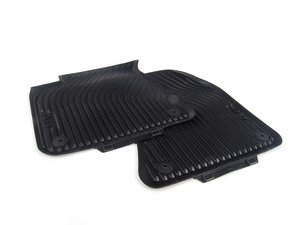 ES#2610057 - 4H1061221041 - Front All Weather Rubber Floor Mats - Black - Deep grooves to trap dirt, water, and snow - Featuring 'A8' logo - Genuine Volkswagen Audi - Audi