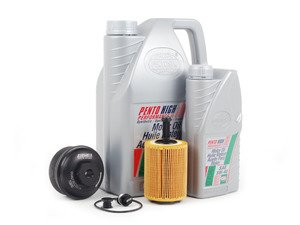 ES#2808777 - 004673ECS01KT6 -  Oil Service Kit - With Magnetic Drain Plug & Black Aluminum Oil Filter Housing - Featuring black billet aluminum filter housing! Includes oil filter and Pentosin 5w-40 oil - Assembled By ECS - 