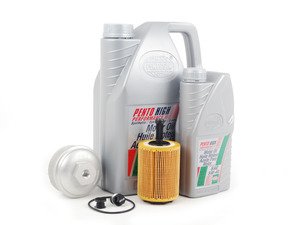 ES#2808779 - 004673ECS01KT8 -  Oil Service Kit - With Magnetic Drain Plug & Silver Aluminum Oil Filter Housing - Featuring silver billet aluminum filter housing! Includes oil filter and Pentosin 5w-40 oil - Assembled By ECS - 