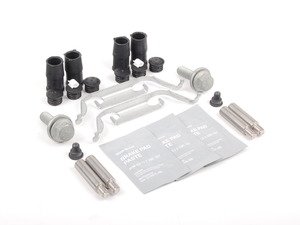 ES#2593646 - 34111163645KT - Front Pad And Rotor Installation Kit - Includes everything to install new front brakes including guide bolts and bushings - Genuine BMW - BMW