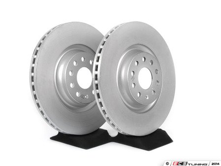 ES#4839745 - MQBTBS8KT - Front And Rear Brake Kit (340x30/300x12) - Featuring Genuine Brake Rotors and Low-Met OE Equivalent Pads - Assembled By ECS - Volkswagen