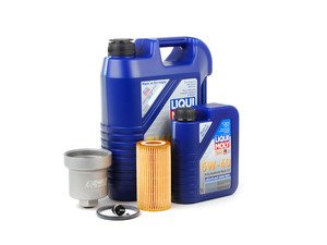 ES#2784981 - MK525OILKT4 - Oil Service Kit - With Magnetic Drain Plug & Silver Aluminum Oil Filter Housing - Includes Liqui Moly oil, Hengst filter, magnetic drain plug, and silver aluminum filter housing - Assembled By ECS - Volkswagen