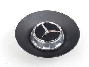 ES#2745681 - 22240008009283 - Mercedes-Benz W222 / C217 Center Cap - Priced Each - Matte Black with Silver / Chrome Mercedes-Benz Star - Genuine Mercedes Benz - Mercedes Benz