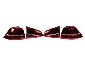 ES#2770826 - 5G0945207CKT - European LED Tail Light Set - Dark Cherry - (NO LONGER AVAILABLE) - Complete set of tinted LED tail light assemblies from the European MK7 Golf R featuring a rear fog light - Genuine European Volkswagen Audi - 