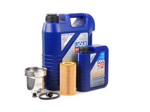 ES#2784978 - MK525OILKT3 - Oil Service Kit - With Magnetic Drain Plug & Polished Aluminum Oil Filter Housing - Includes Liqui Moly oil, Hengst filter, magnetic drain plug, and polished aluminum filter housing - Assembled By ECS - Volkswagen