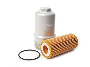 ES#2817034 - 06K115562KT4 - Silver Billet aluminum Oil filter housing - with filter - Genuine filter and silver anodized billet aluminum filter housing - Assembled By ECS - Audi Volkswagen