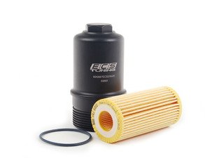ES#2817035 - 06K115562KT5 - Black Billet aluminum Oil filter housing - with filter - Hengst filter and black anodized billet aluminum filter housing - Assembled By ECS - Audi Volkswagen