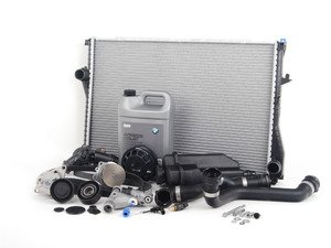 ES#2739246 - 11517527910KT10 - ECS Cooling System Refresh Kit - Level 3 - The ultimate cooling refresh kit - with aftermarket components, featuring an Aluminum Pulley, GEBA water pump, accessory belt service and radiator - Assembled By ECS - BMW