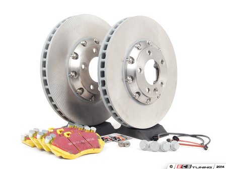 ES#2602320 - 95535140161FPKT - Performance Front Brake Service Kit - Featuring genuine Porsche rotors and EBC YellowStuff brake pads - Assembled By ECS - Porsche