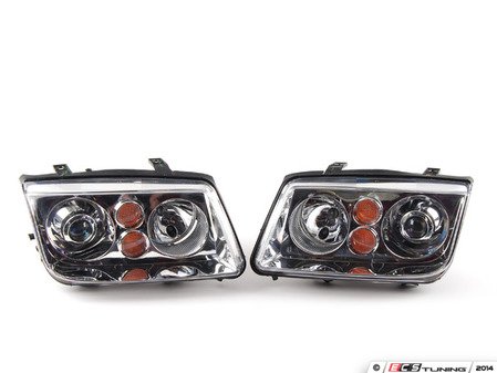 ES#2612387 - 1J5698001BG - OE HID Replica Projector Headlight Set - Chrome - Without fog lights, with amber turn signals - Depo - Volkswagen