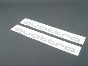 ES#3209969 - 4G0064317AY9B - 'Quattro' Script Door graphics Kit - Brilliant Black - Includes dimensional guides for proper installation and surface prep instructions - Genuine Volkswagen Audi - Audi