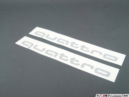 ES#3209969 - 4G0064317AY9B - 'Quattro' Script Door graphics Kit - Brilliant Black - Includes dimensional guides for proper installation and surface prep instructions - Genuine Volkswagen Audi - Audi