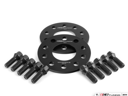 ES#2748281 - 6-ECS-018 - Wheel Spacer & Bolt Kit - 8mm With Black Conical Seat Bolts - Complete kit for two wheels, comes with everything you need to install spacers on your aftermarket wheels - ECS - Audi