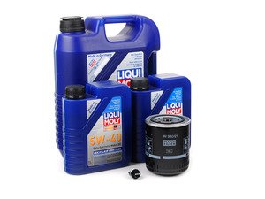 ES#2817109 - 2332kt4 -  premium Oil Service Kit - With ECS Magnetic Drain Plug - Includes Mann oil filter and Liqui-Moly High Tech 5w-40 oil - Assembled By ECS - Audi
