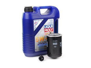 ES#2817107 - 2332kt2 -  Premium Oil Service Kit - With ECS Magnetic Drain Plug - Includes large Mann oil filter and Liqui-Moly High Tech 5w-40 oil - Assembled By ECS - Audi