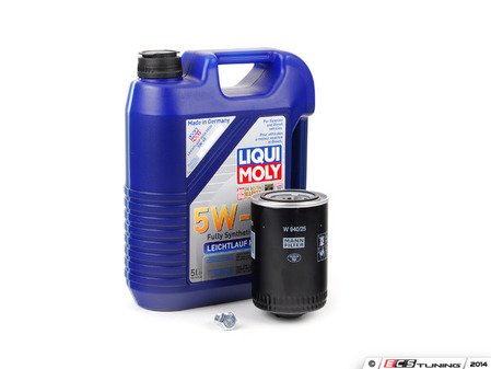 ES#2817105 - 2332KT1 -  Premium Oil Service Kit - Includes large Mann oil filter and Liqui-Moly High Tech 5w-40 oil - Assembled By ECS - Audi